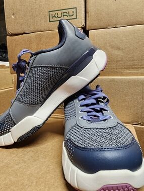 KURU Quantum 2.0 Women's Athletic Shoe in Gray And Purple. Plantar Fasciitis